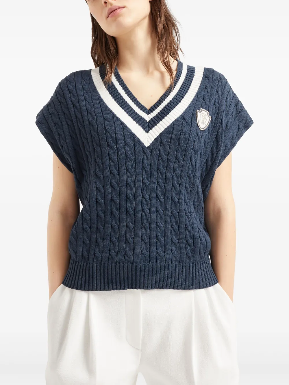 Brunello Cucinelli Katoenen gilet Blauw