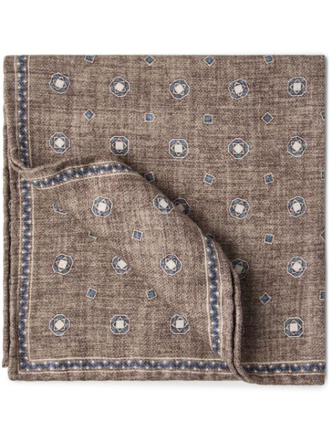 Brunello Cucinelli graphic-print silk pocket square Men