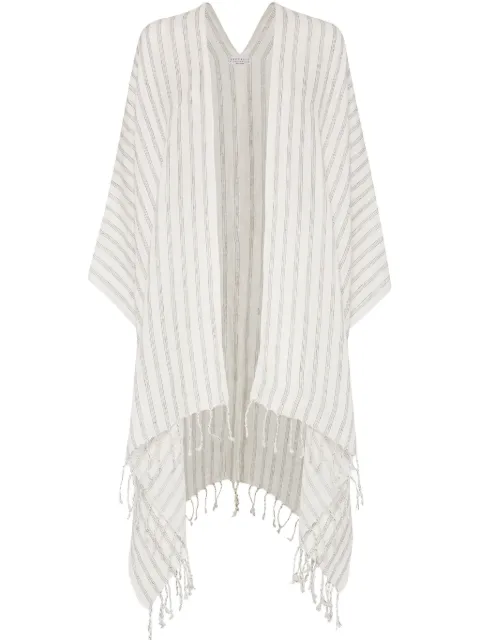 Brunello Cucinelli poncho con motivo de rayas