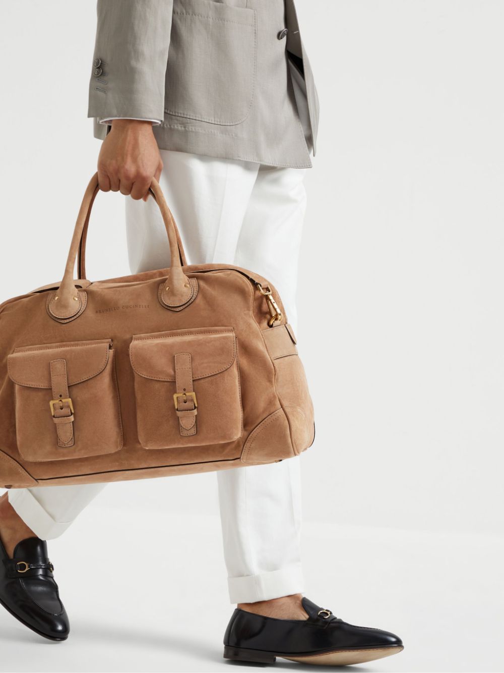 Brunello Cucinelli suede holdall bag - Brown