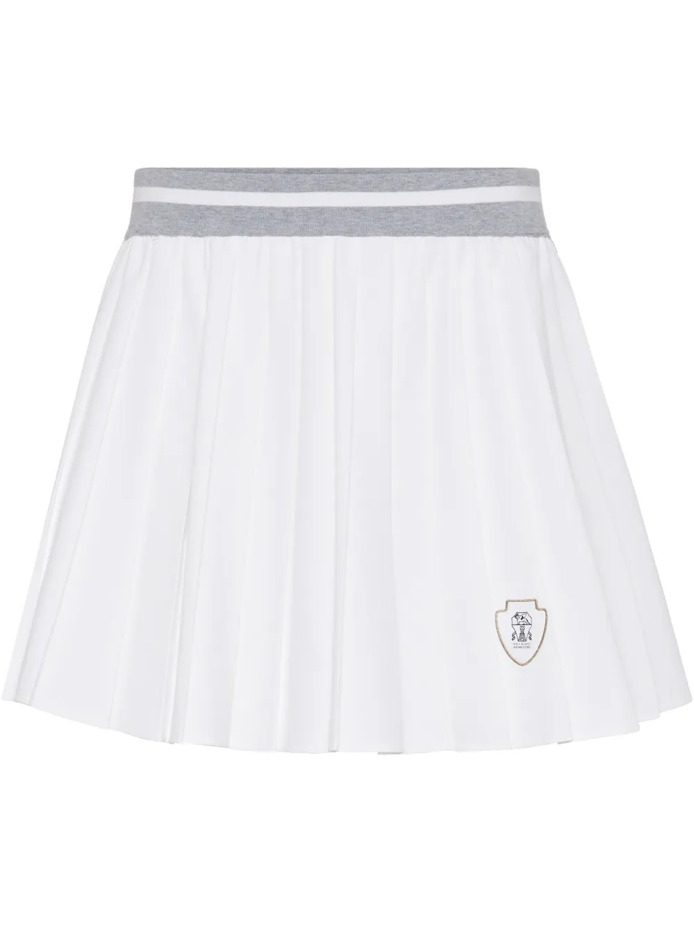 Brunello Cucinelli logo-patch pleated skirt | White | Image 1