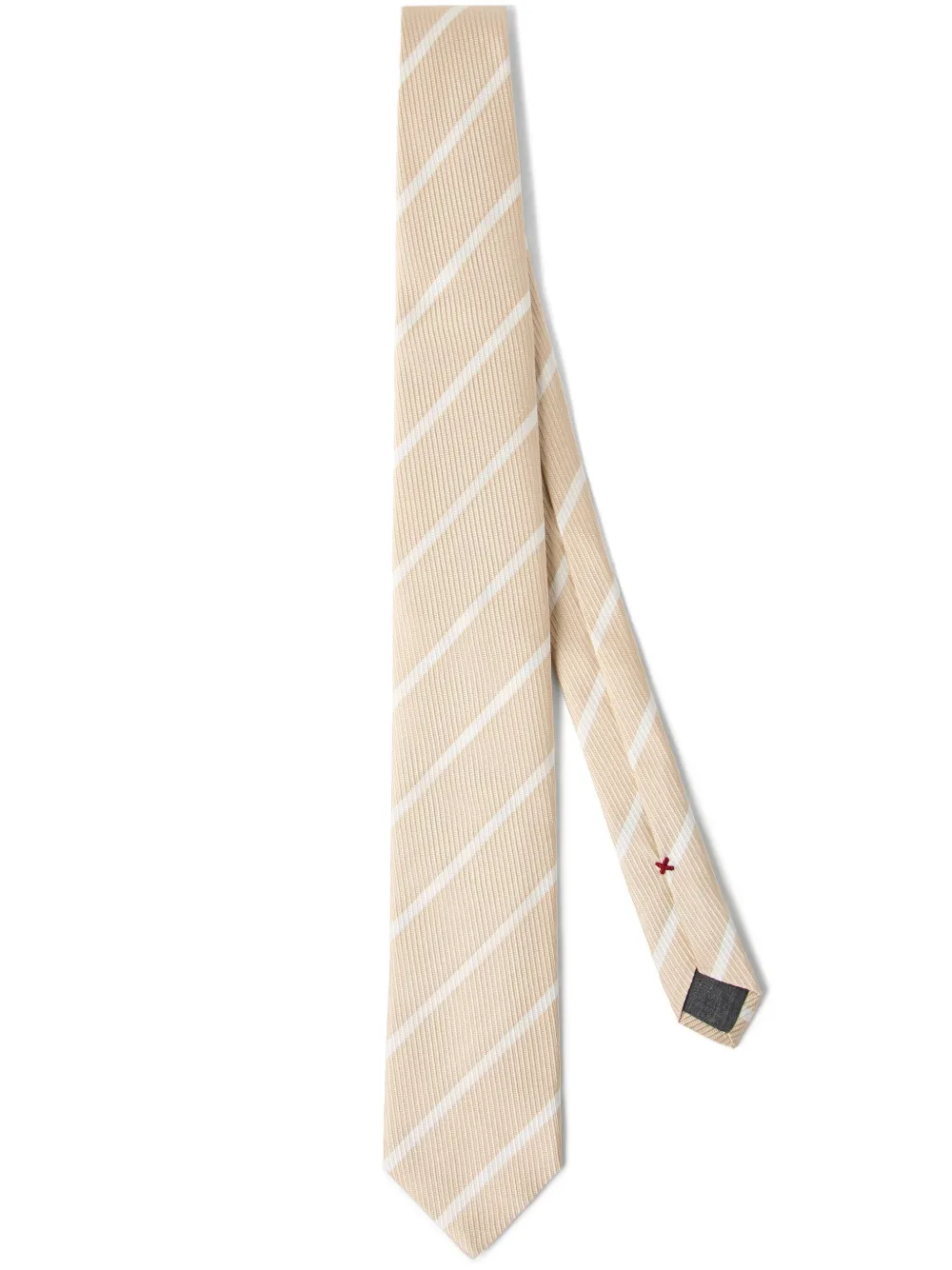 Brunello Cucinelli corbata con motivo de rayas | neutro | Image 1