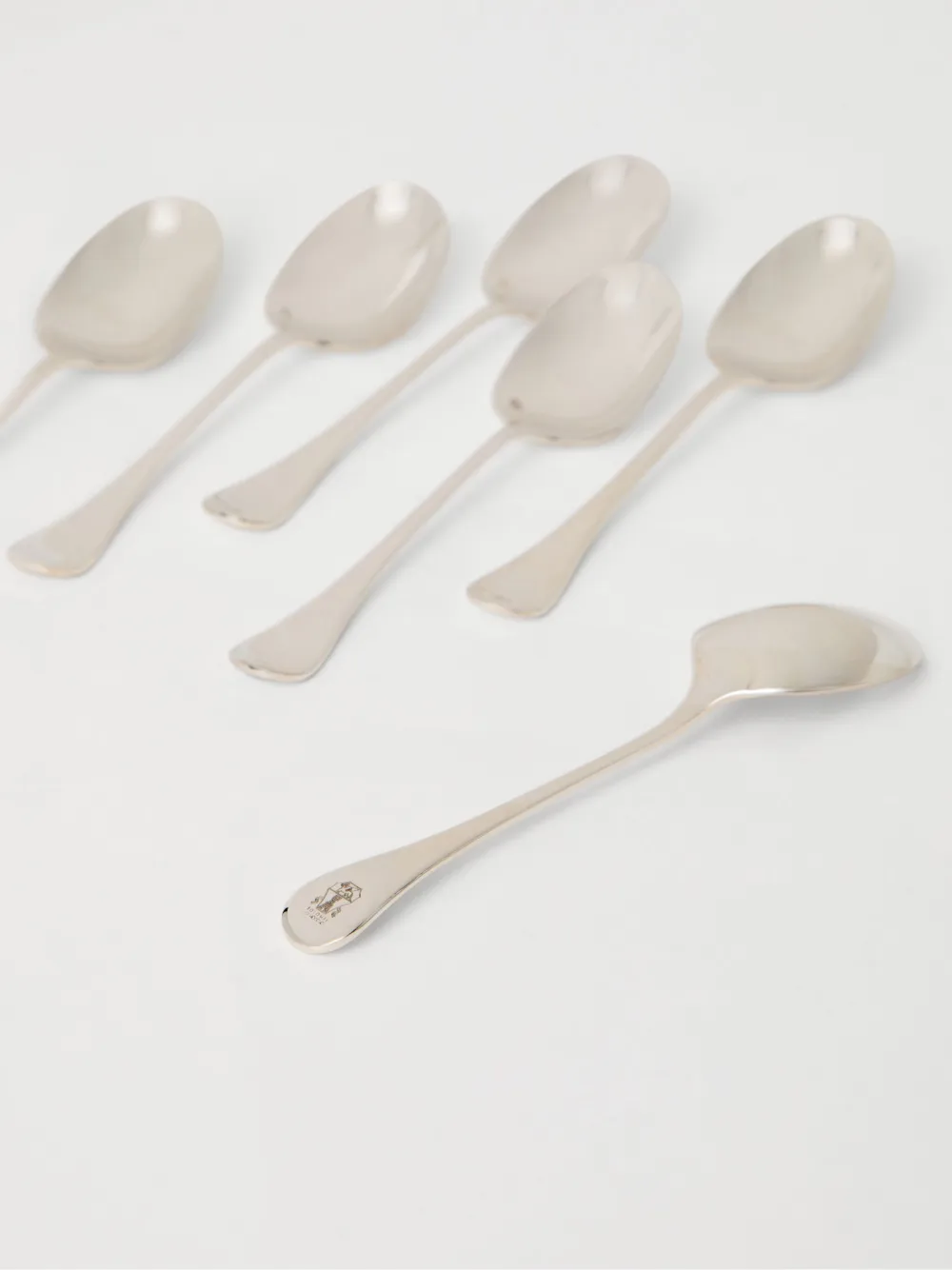 Brunello Cucinelli Steel Teaspoons (set Of Six) In Silver