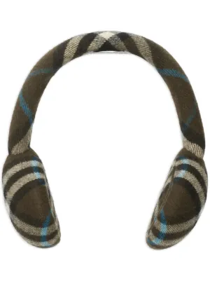 Burberry チェック ウールイヤーマフ | ブラウン | FARFETCH JP