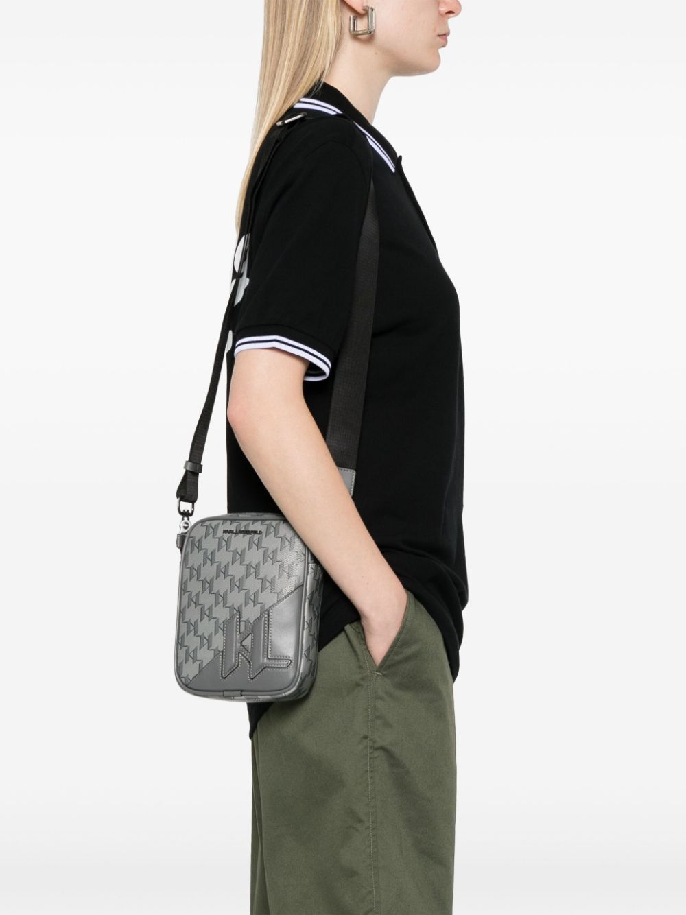 Karl Lagerfeld Crossbodytas met logoprint - Grijs