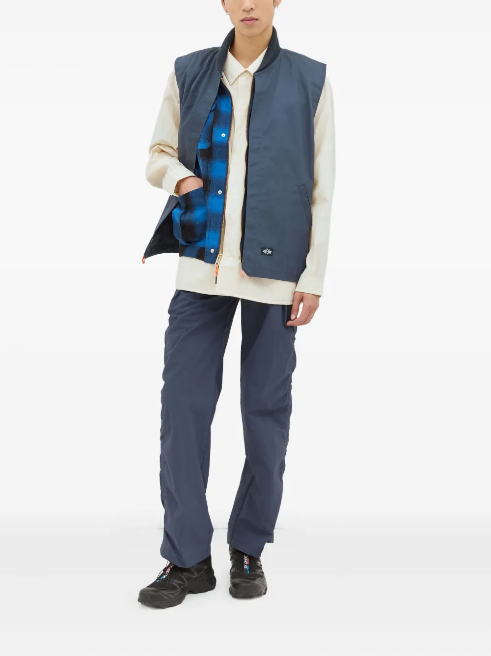 DICKIES zip-front sleeveless gilet Blauw