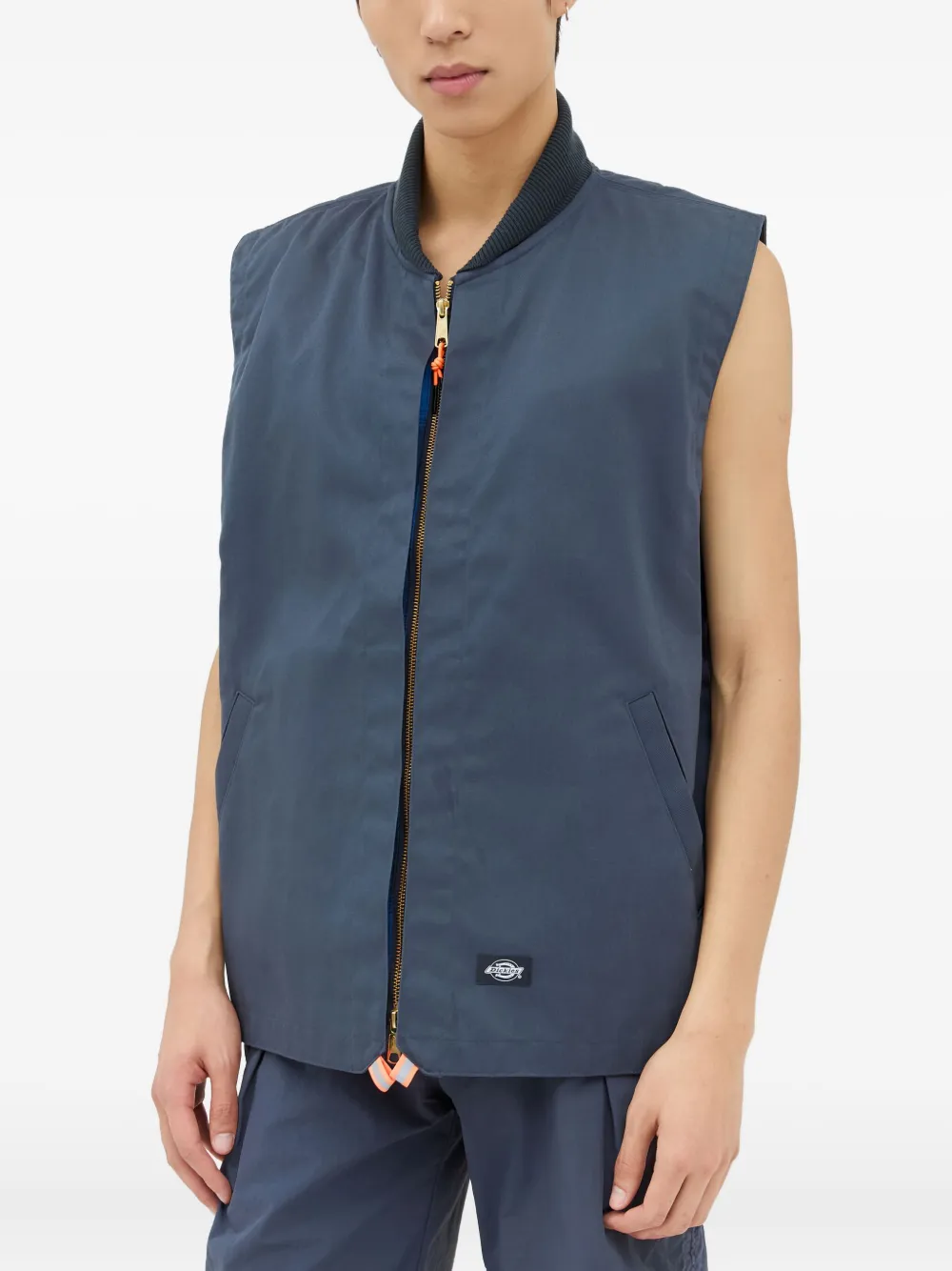 DICKIES zip-front sleeveless gilet Blauw