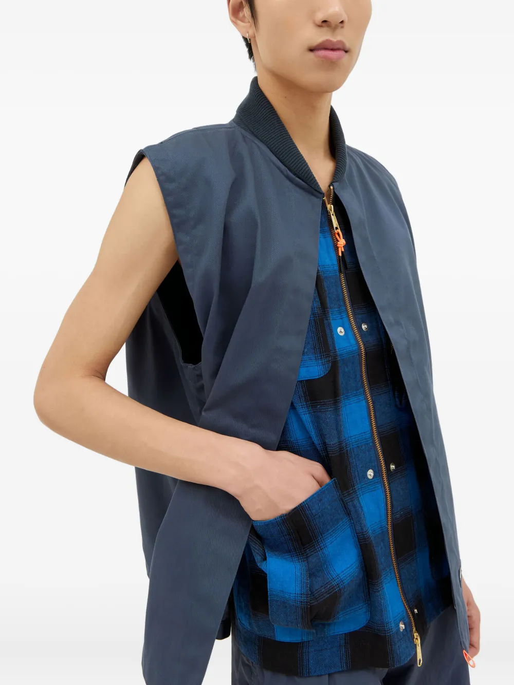 DICKIES zip-front sleeveless gilet Blauw