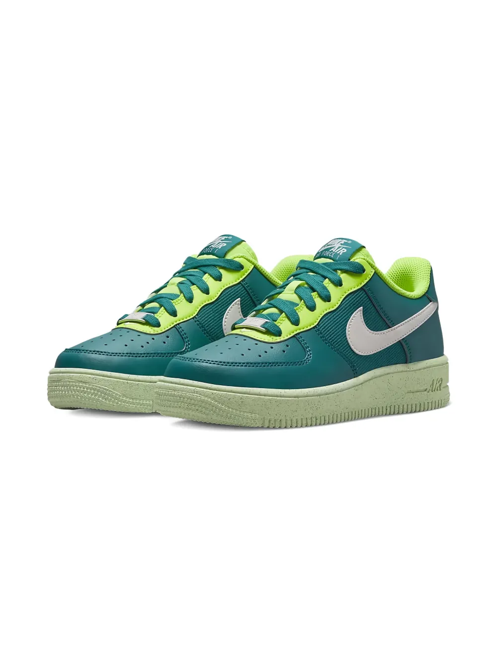 Nike Kids Air Force 1 Crater Next Nature "Bright Spruce/Volt/Barely Volt/Phantom" sneakers | Image 2
