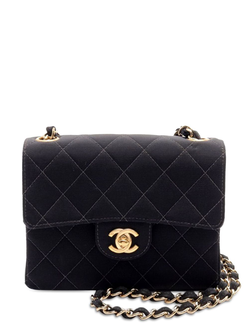 Affordable HOT SALE CHANEL 1997-1999 Mini Square Classic Canvas Single Flap crossbody bag Women