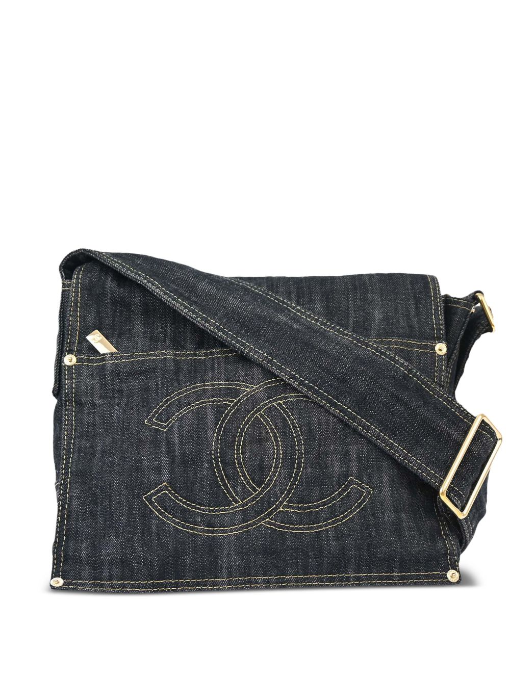 CHANEL 2006 CC denim messenger bag Women