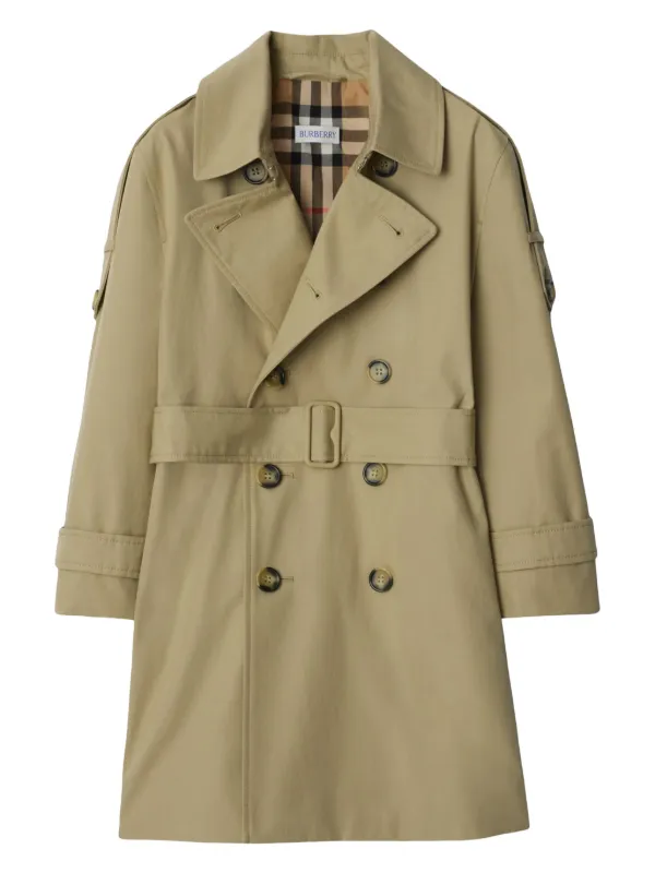 Gabardine Trench Burberry Girls Trench Coat Burberry Kids Belted