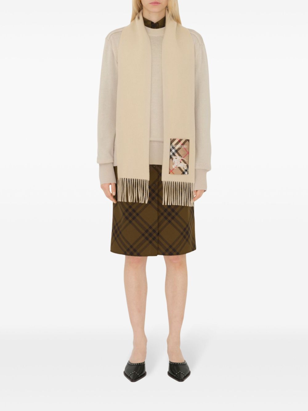 Burberry cashmere fringed scarf Men