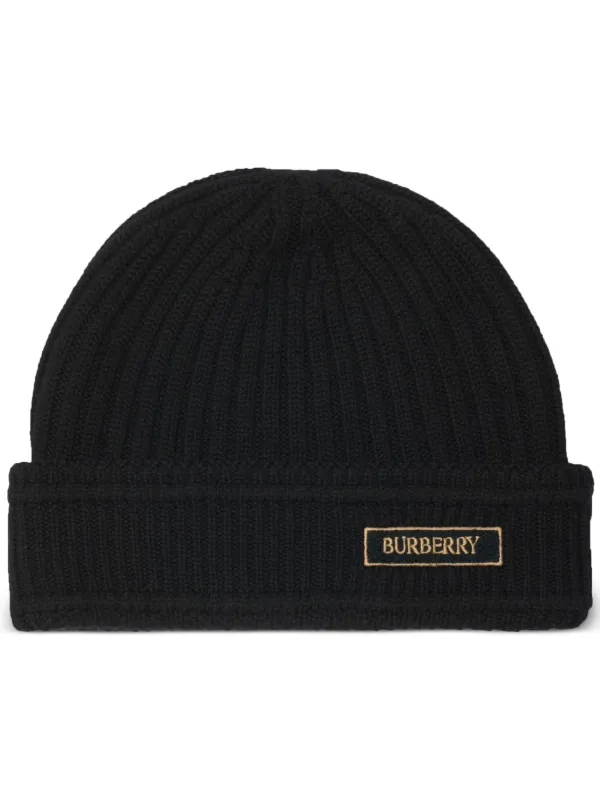 BURBERRY（ⓣⓞⓜⓞ﻿） Burberry Logo Patch Beanie | Black | FARFETCH PL