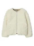 Burberry Kids Check fleece jacket - White