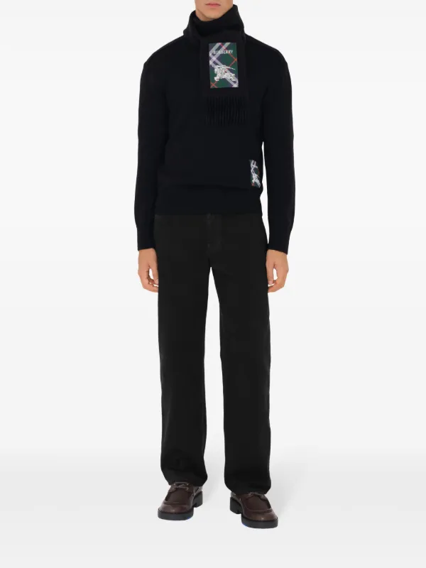 Burberry check-label Cashmere Scarf | Black | FARFETCH PL