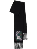 Burberry check-label cashmere scarf - Black