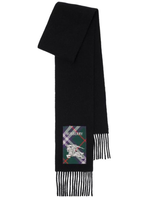 Burberry check-label cashmere scarf Men