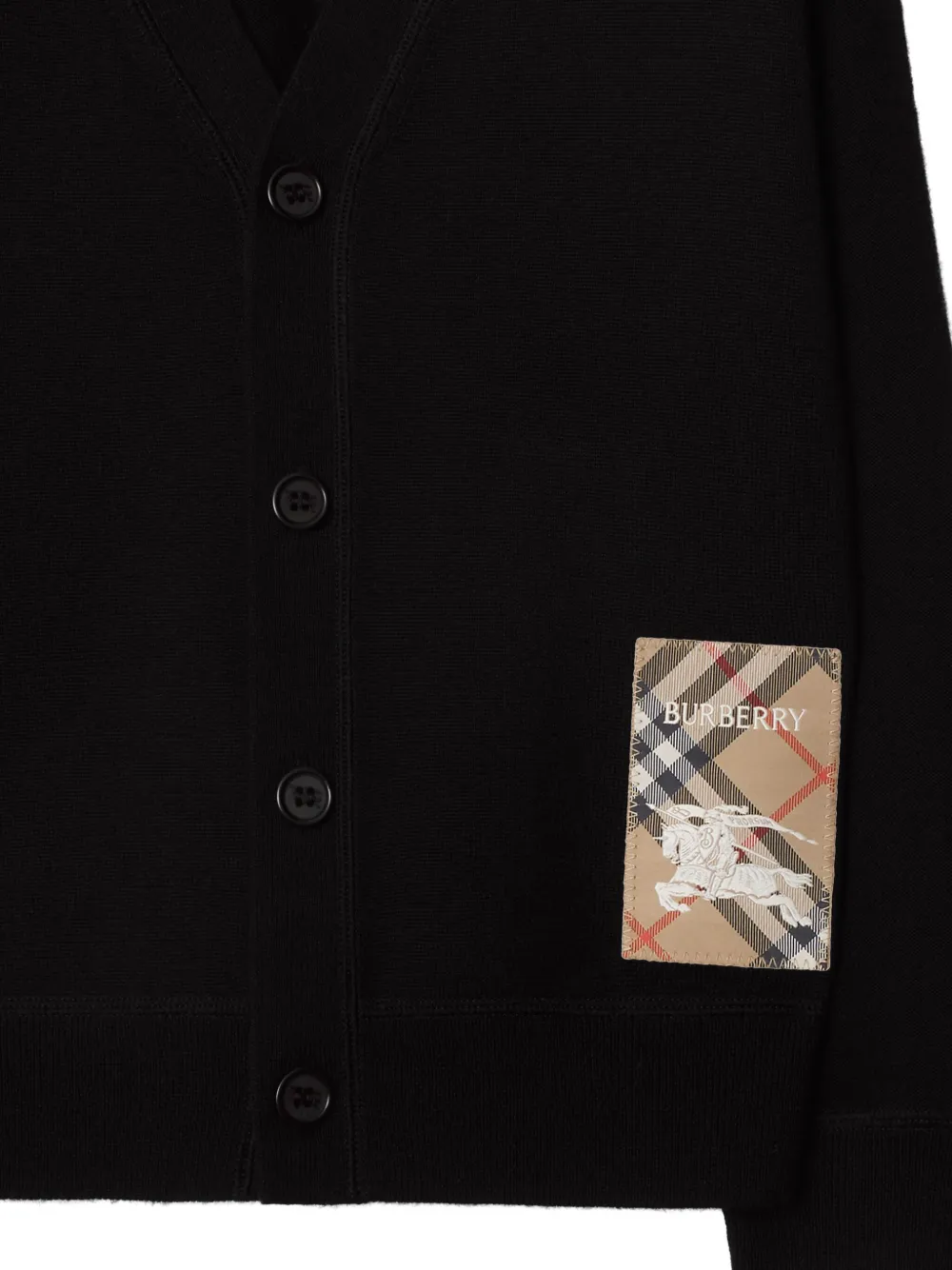 Burberry Kids Wollen vest met logopatch Zwart