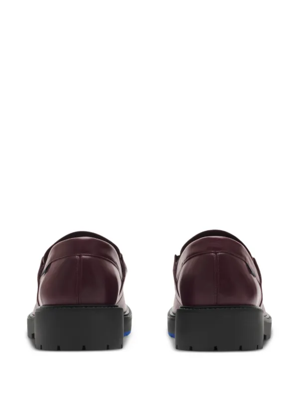 【関税込み】Burberry バーガンディ Raft レザー ローファー Burberry Raft Loafers | Red | FARFETCH