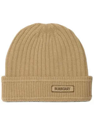 BURBERRY チェック柄ニット帽 ビーニー Burberry チェック ビーニー | ニュートラル | FARFETCH JP