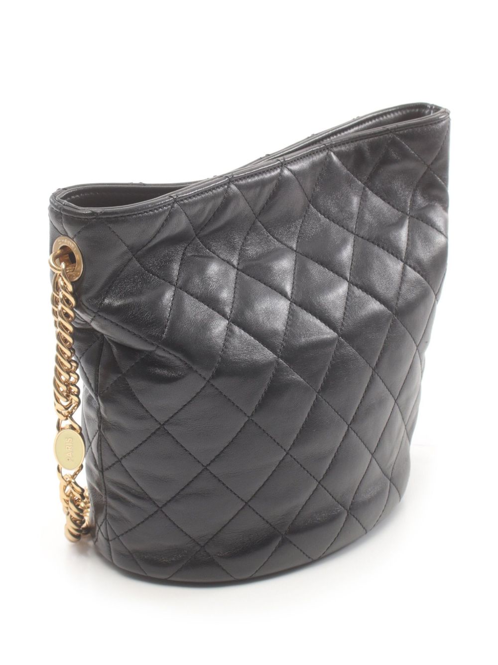 CHANEL Pre-Owned 2021 diamond-quilted bucket bag - Zwart