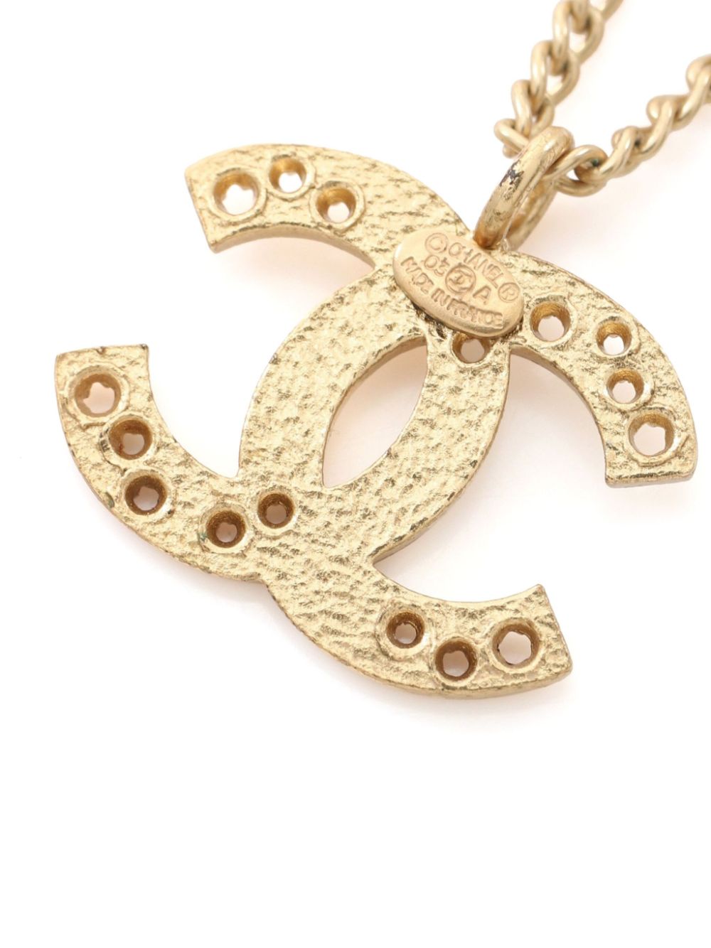 CHANEL Pre-Owned 1986-1988 CC necklace - Goud