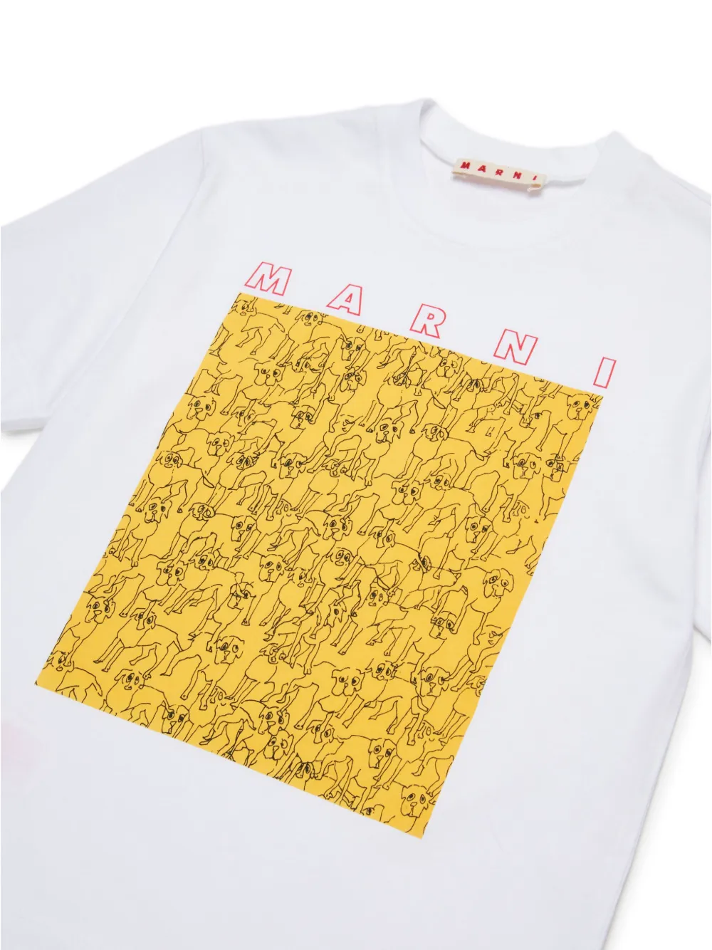Marni Kids T-shirt met hondenprint Wit