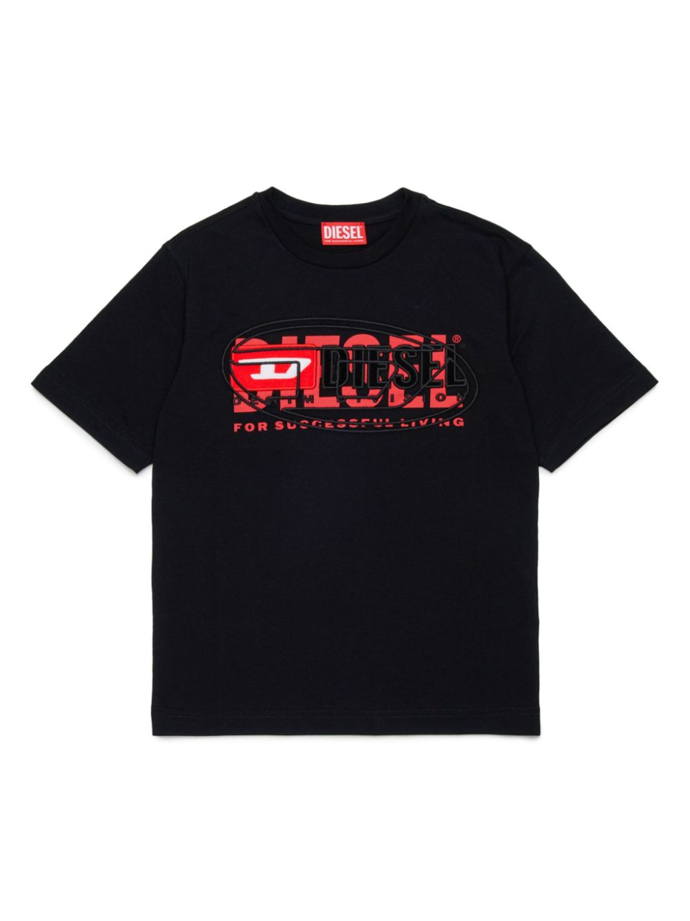 Diesel Kids T-shirt met logoprint Zwart