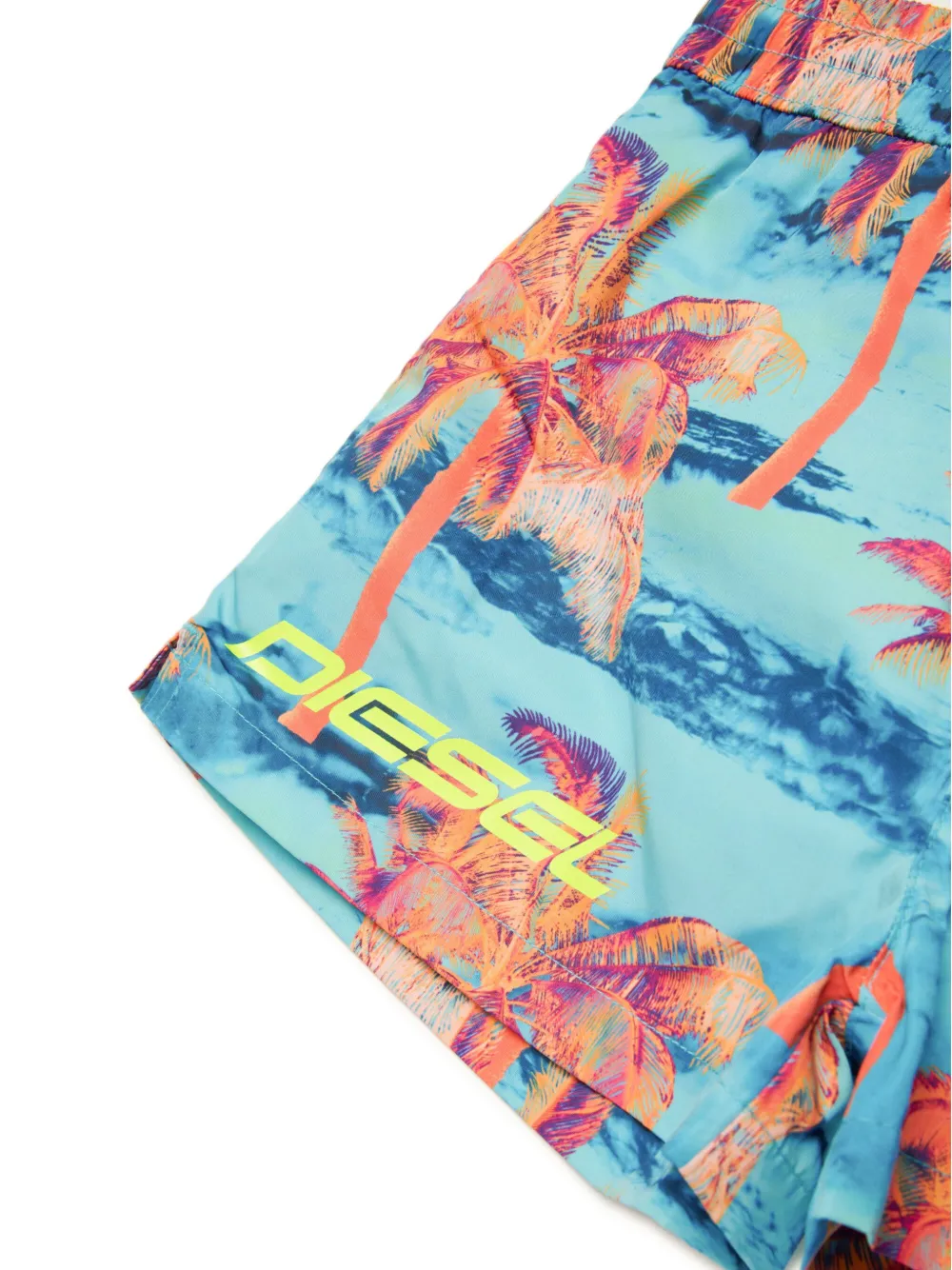 Diesel Kids Zwembroek met palmprint Blauw