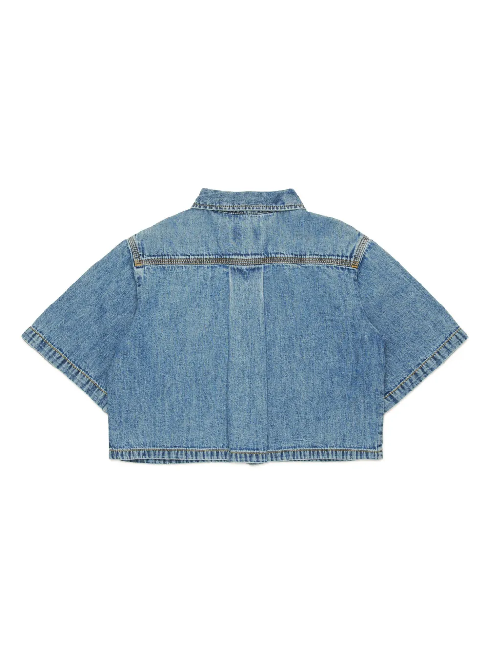 Diesel Kids Cropped spijkershirt - Blauw