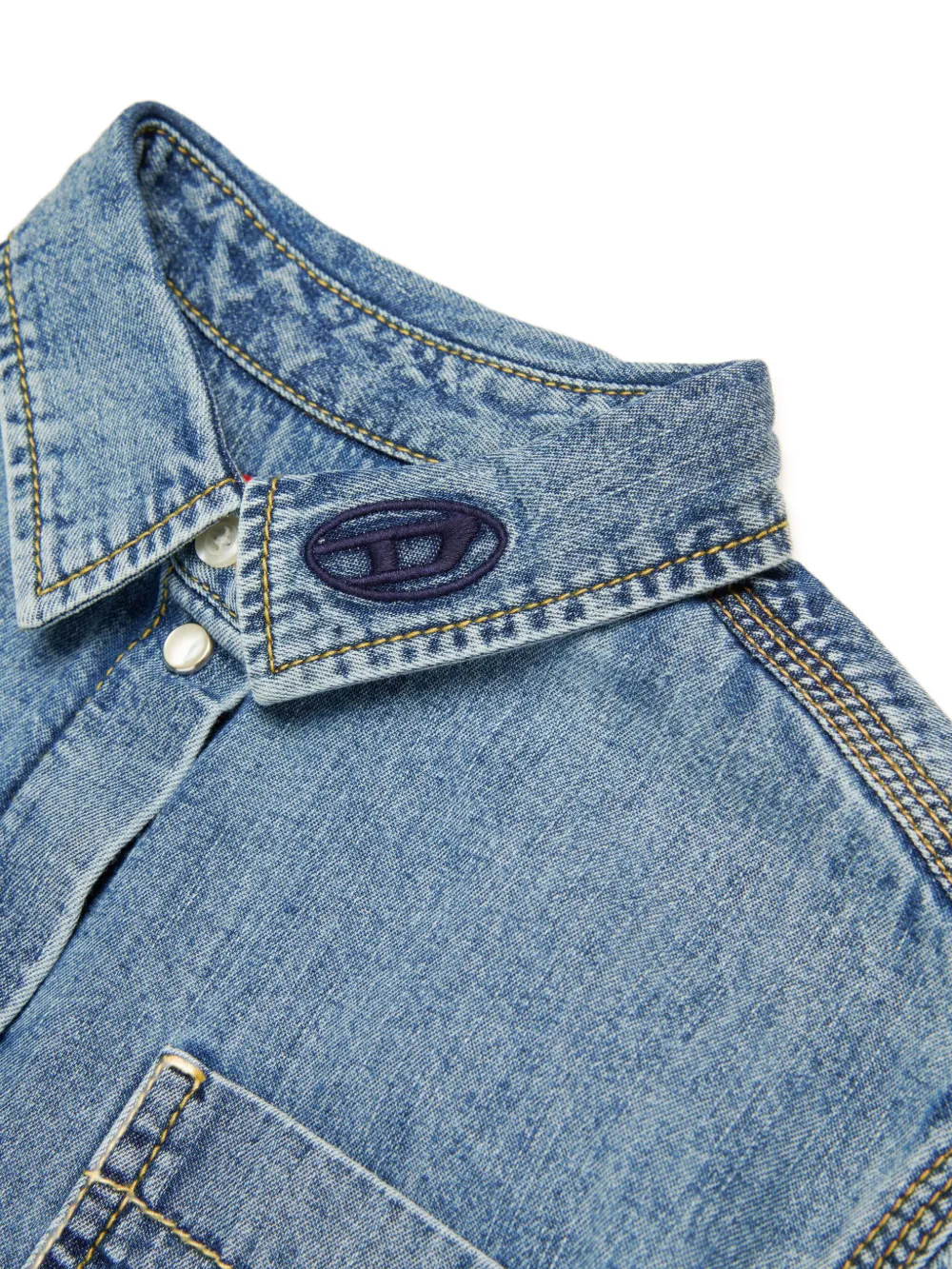 Diesel Kids Cropped spijkershirt Blauw