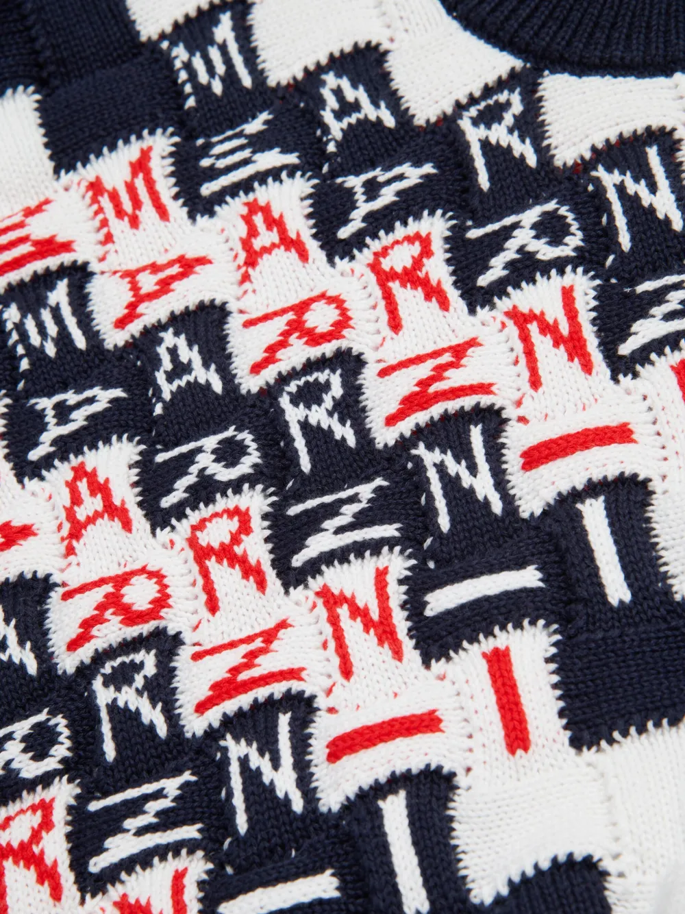 Marni Kids Trui met intarsia logo Blauw