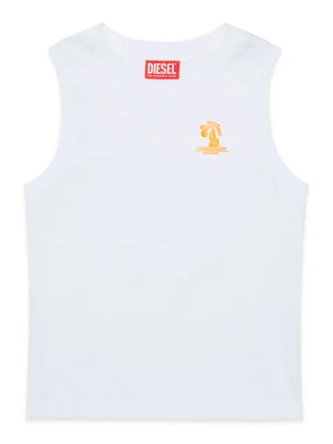 Diesel Kids logo-embroidered sleeveless t-shirt 