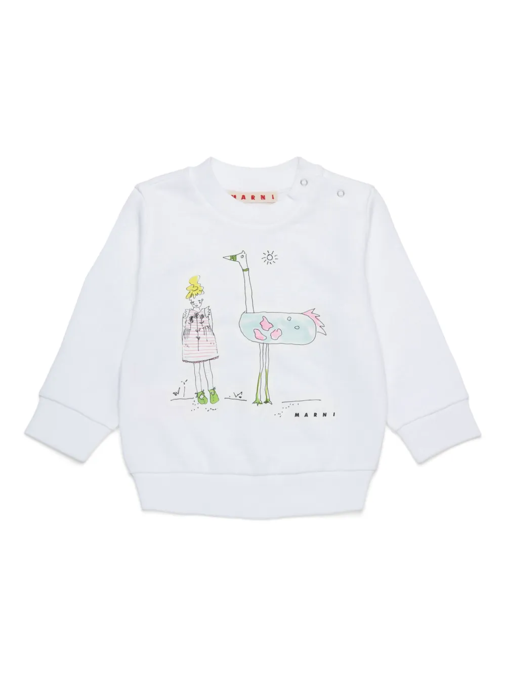 Marni Kids グラフィック スウェットシャツ - ホワイト Marni Kids グラフィック スウェットシャツ - ホワイト