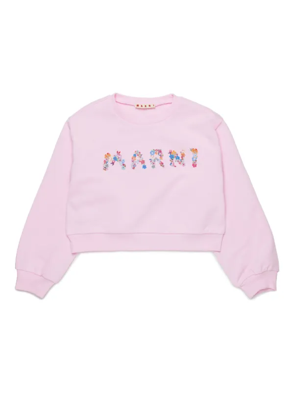 Marni Kids logo-print Sweatshirt | Pink | FARFETCH