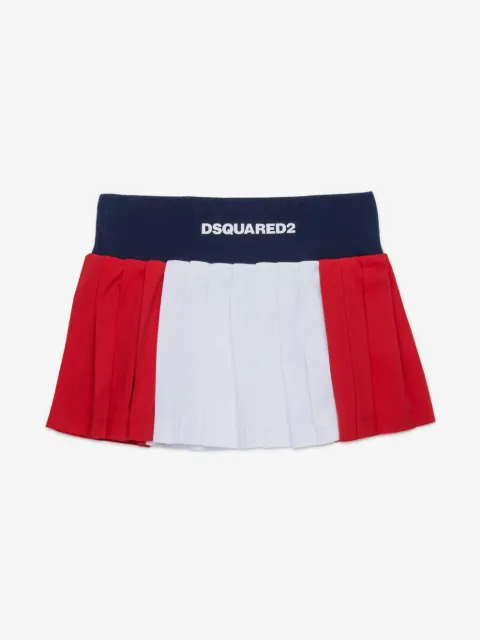 DSQUARED2 KIDS Saia com pregas e estampa de logo