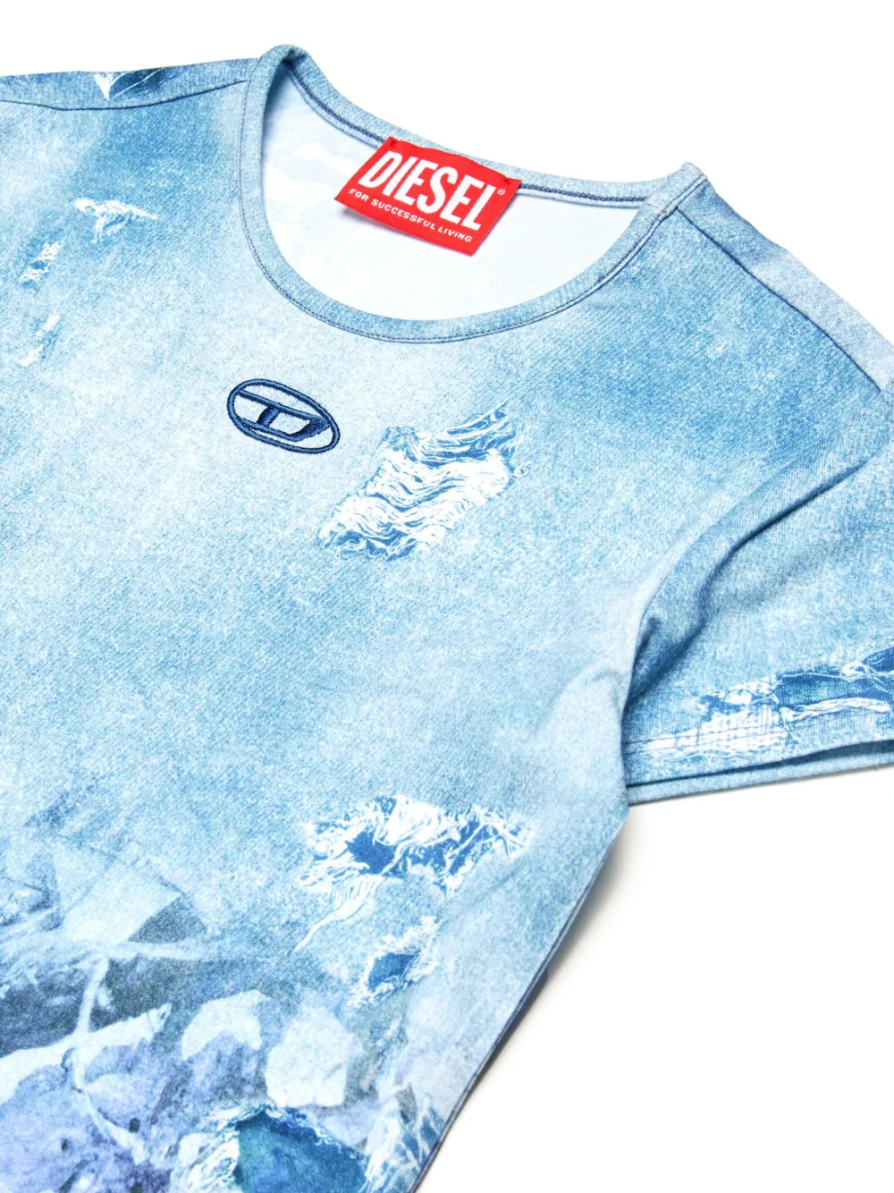 Diesel Kids T-shirt met print Blauw