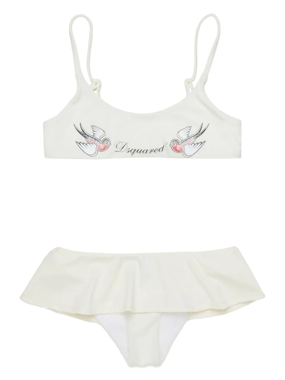 DSQUARED2 KIDS embroidered bandeau bikini | White | Image 1