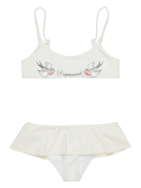 DSQUARED2 KIDS bikini tipo bandeau bordado