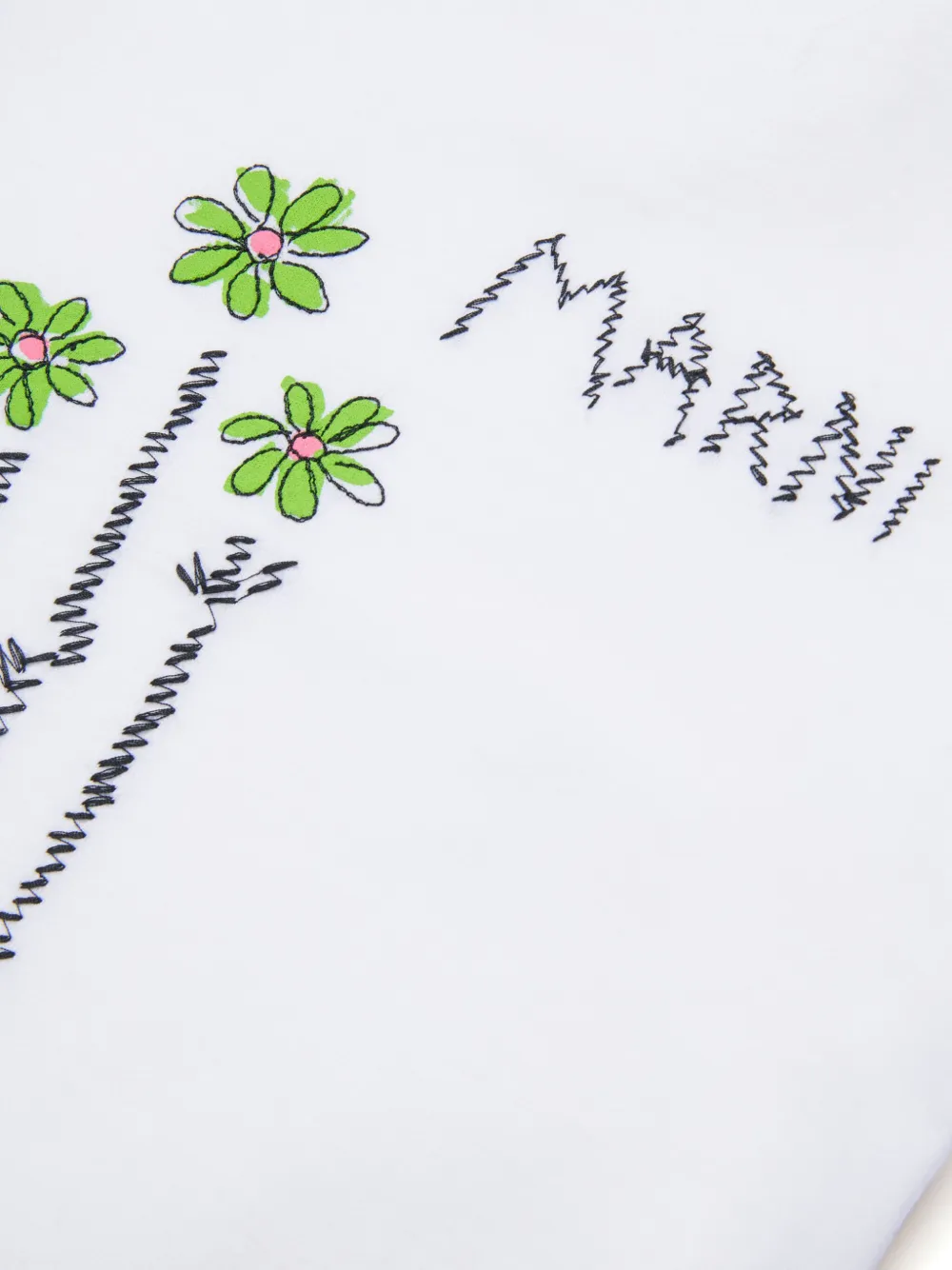 Marni Kids T-shirt met geborduurde bloemen Wit