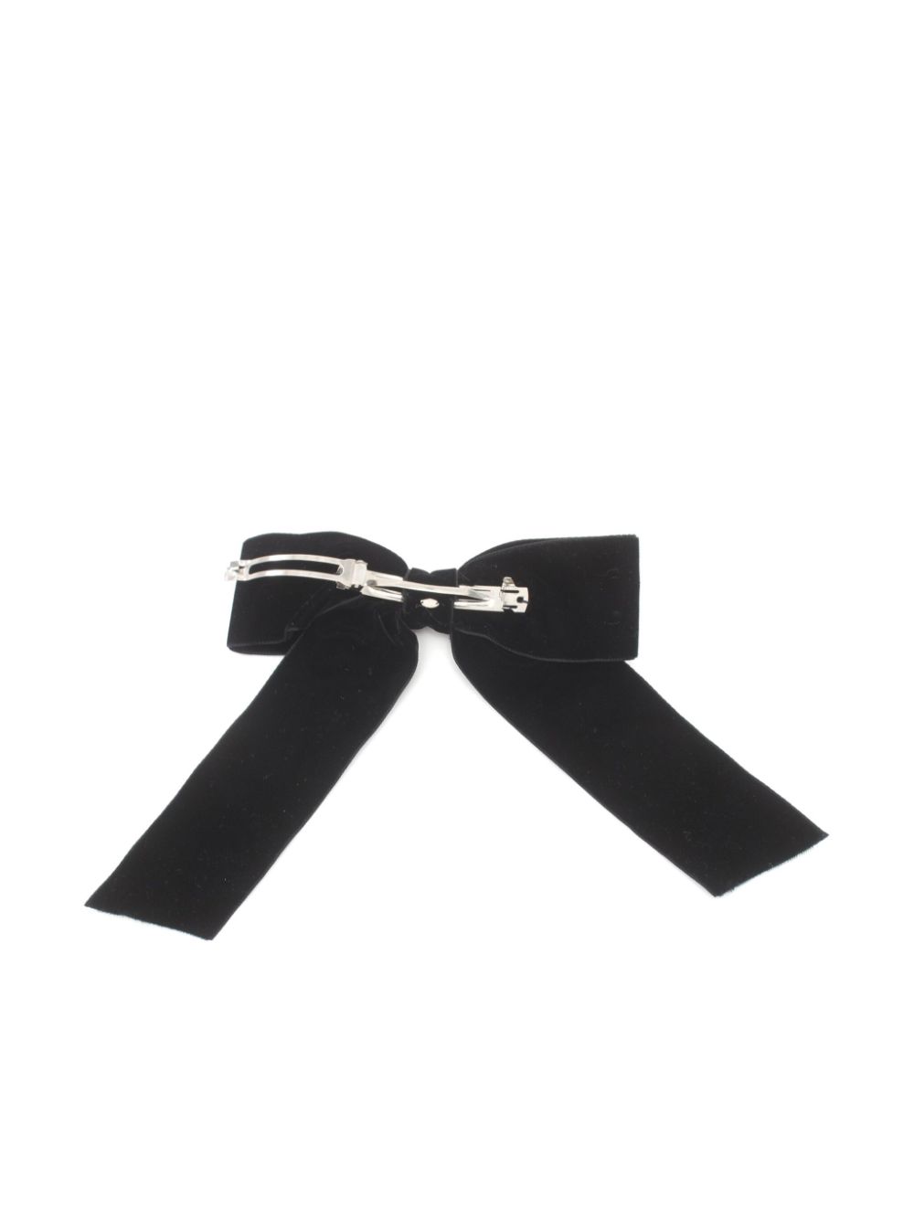 CHANEL Pre-Owned 1986-1988 CC bow hair barrette - Zwart