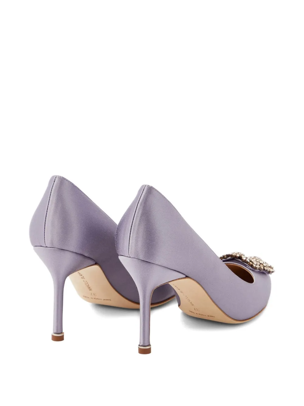 Manolo Blahnik 70 mm pumps verfraaid met kristallen Paars