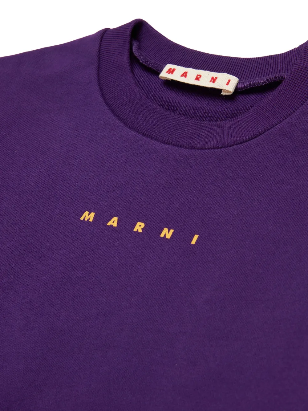 Marni Kids Sweater met logoprint Paars