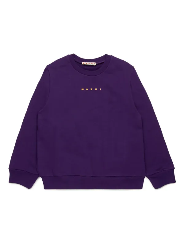Marni Kids logo-print Sweatshirt | Purple | FARFETCH