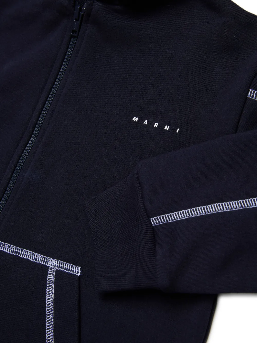 Marni Kids Hoodie met logoprint Blauw