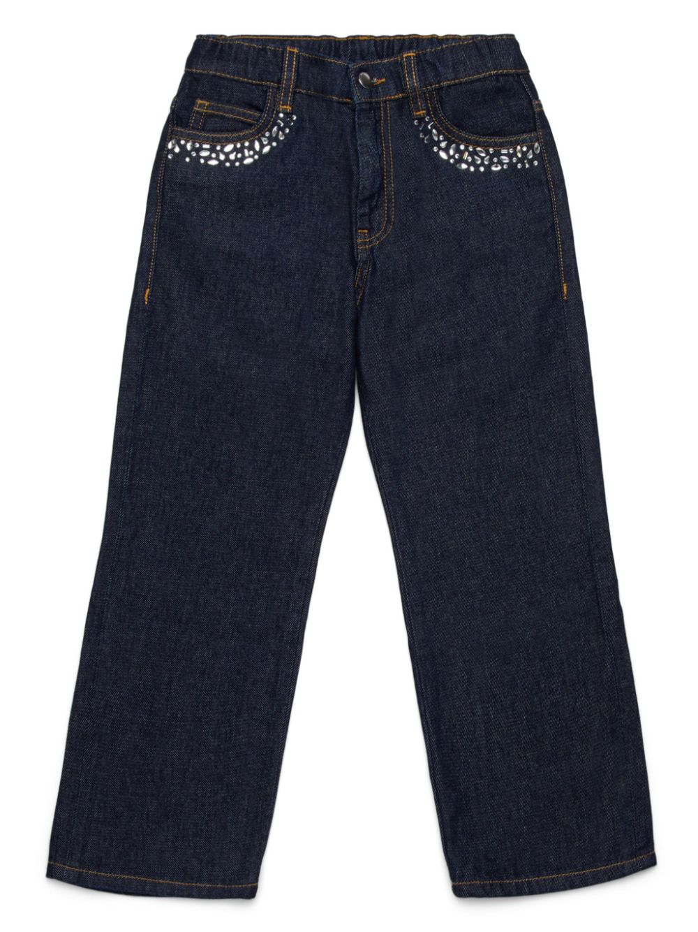 Marni Kids rhinestone-embellished jeans - Blue