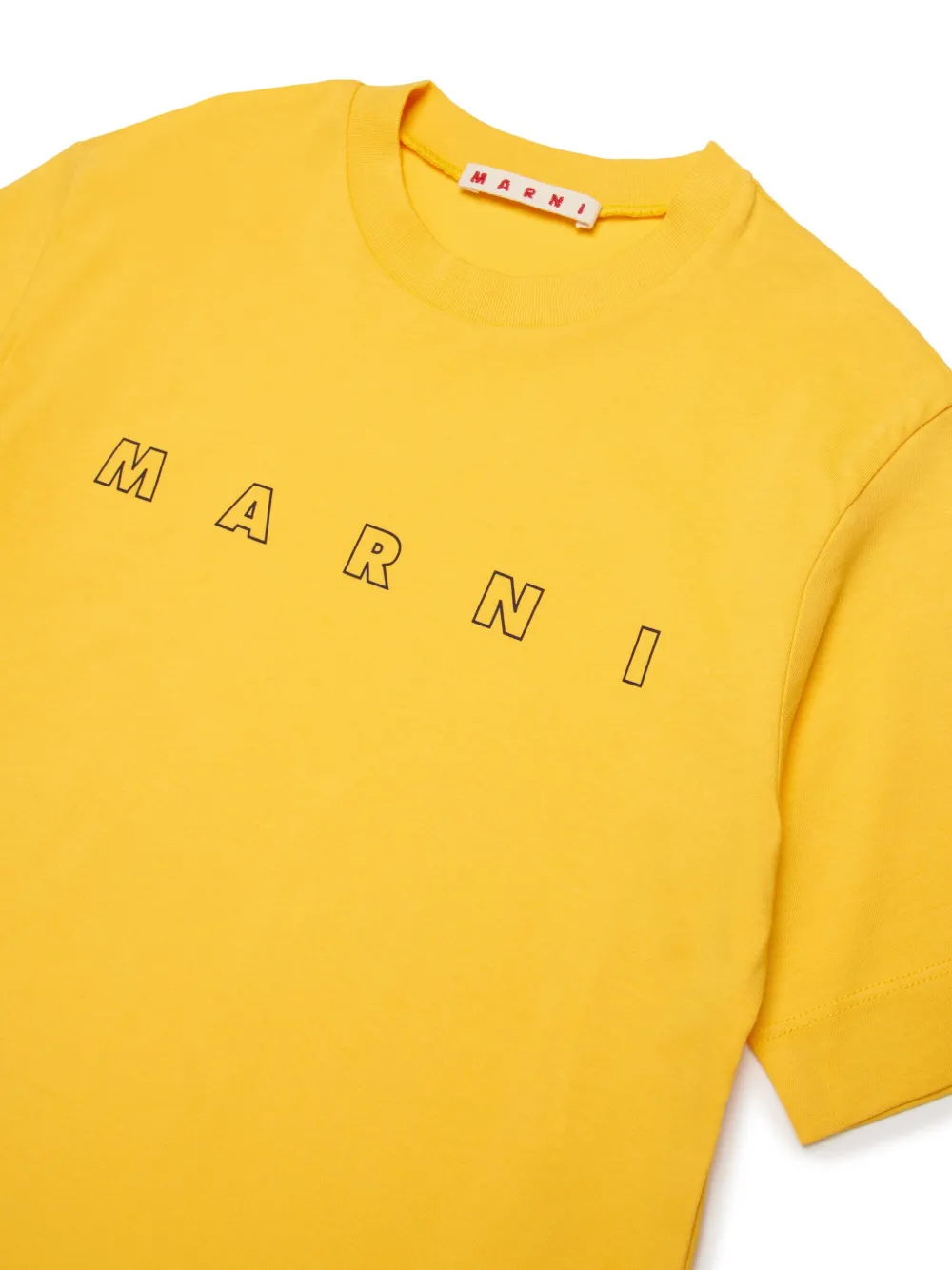 Marni Kids T-shirt met logoprint Geel
