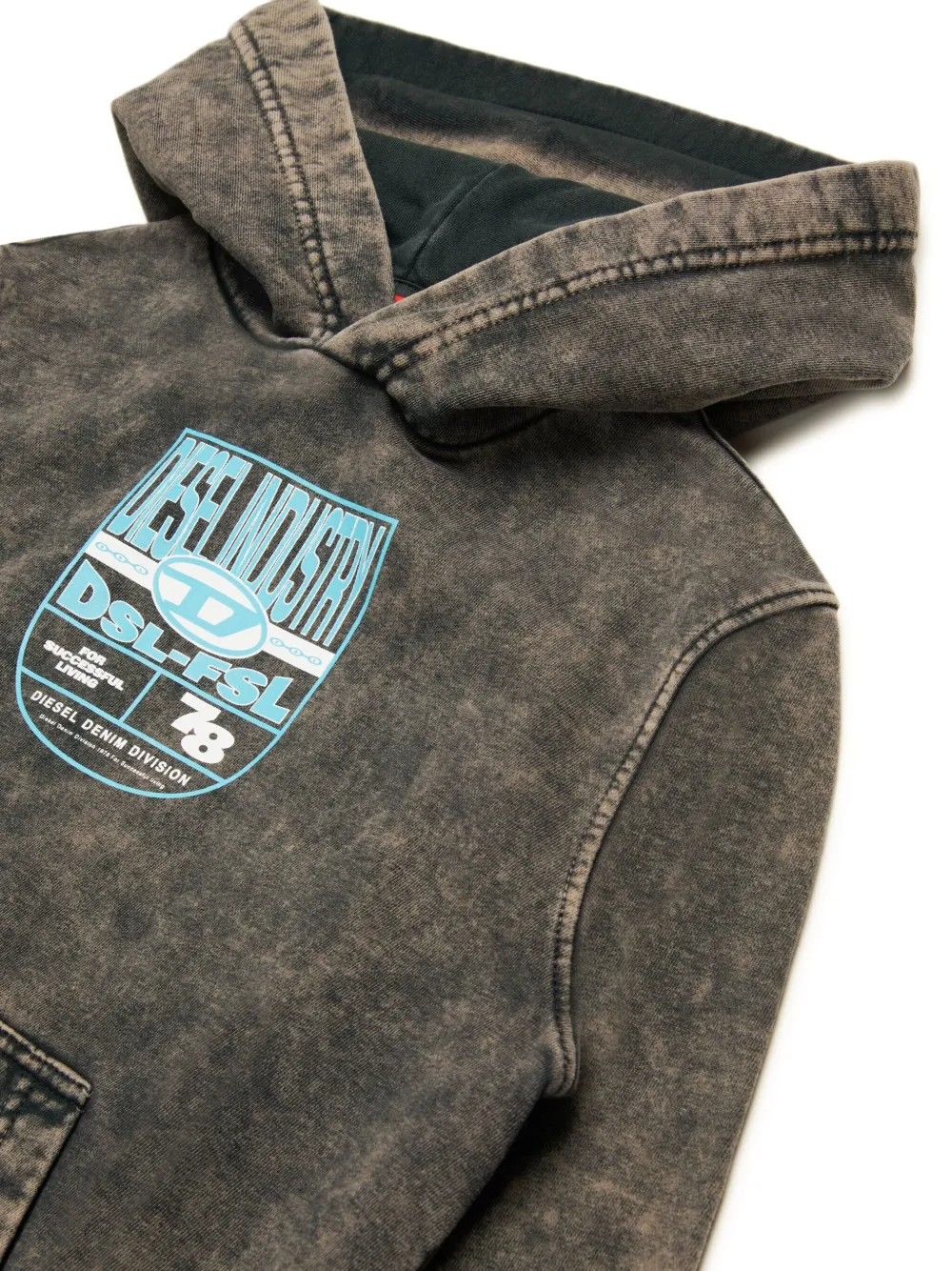Diesel Kids Hoodie met logoprint Zwart