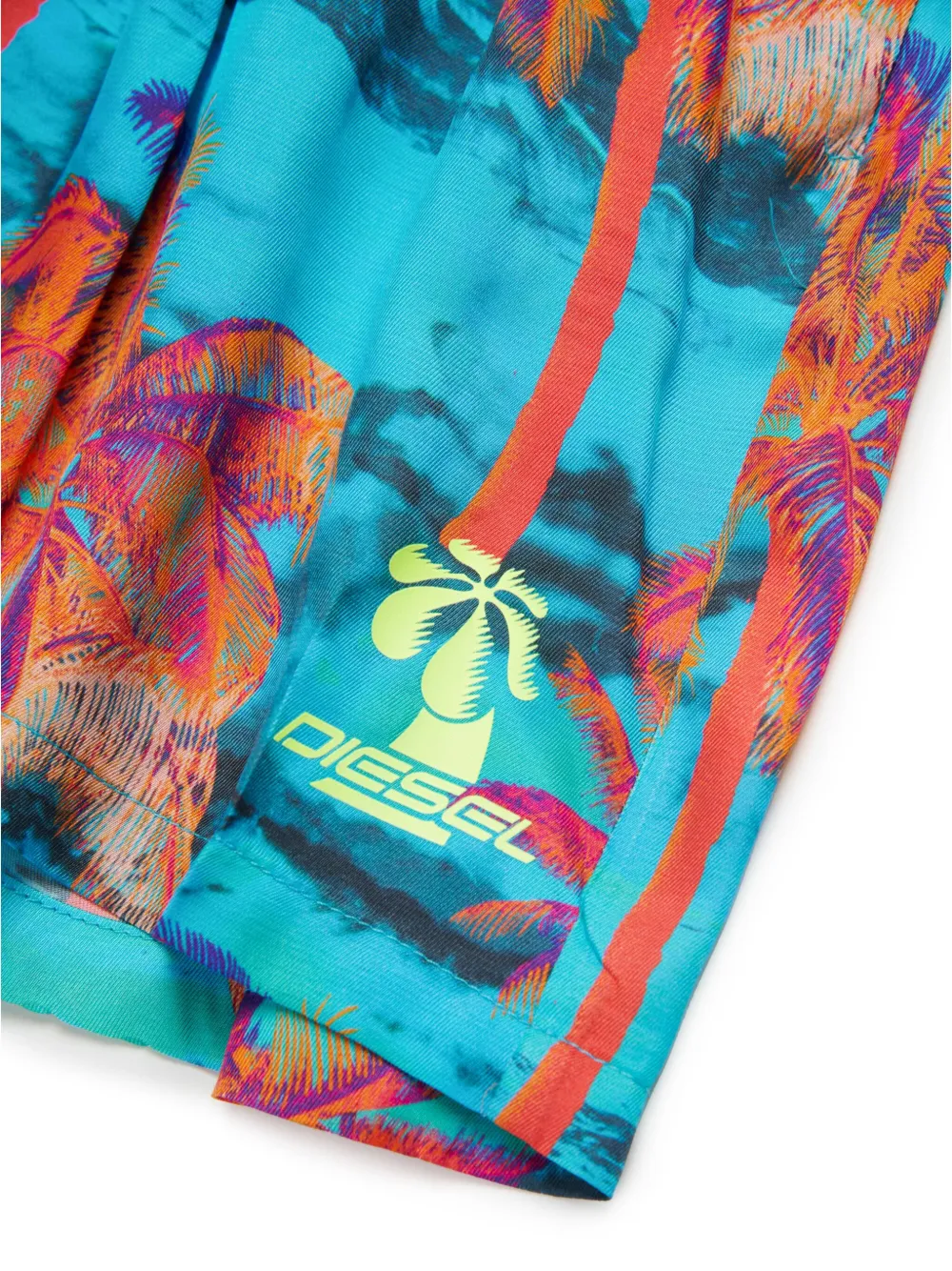 Diesel Kids Zwembroek met palmboomprint Blauw
